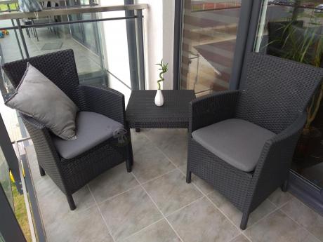 Grafitowy zestaw balkonowy