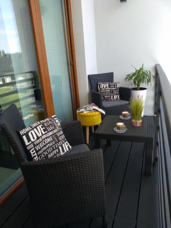 Grafitowy zestaw balkonowy