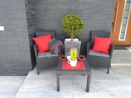 Grafitowy zestaw balkonowy