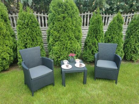 Grafitowy zestaw balkonowy