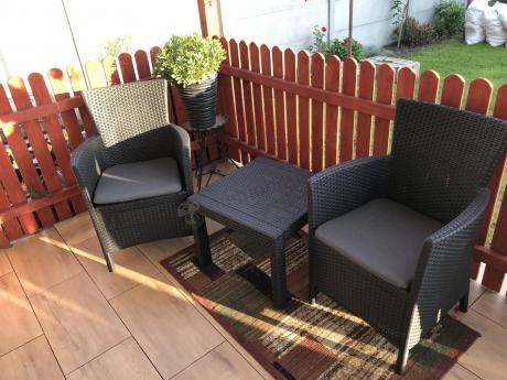 Grafitowy zestaw balkonowy