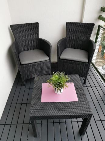 Grafitowy zestaw balkonowy