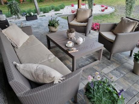 Salemo 3 Lyon Cappuccino meble na taras z regulowanym stołem