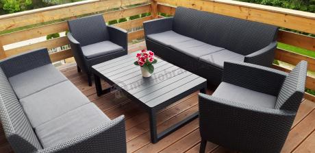 Zestaw ogrodowy z podnoszonym stolikiem