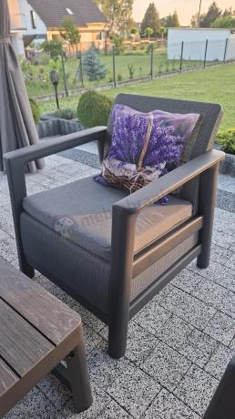Scali Fiesta grafit / walnut meble ogrodowe dla 6 osób ze stołem podnoszonym