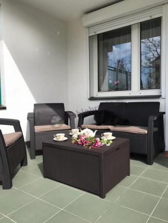 Sofa ogrodowa Corfu Love Seat - brązowa kanapa ogrodowa