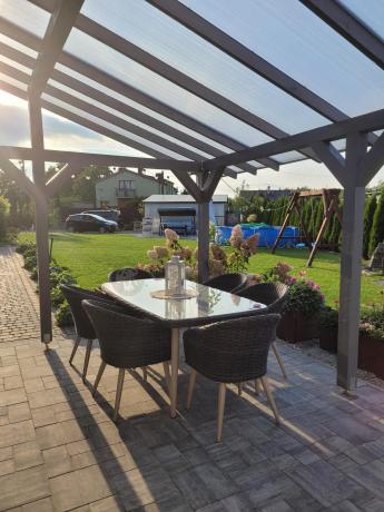 Stół i krzesła na taras technorattan Cioso Dining 6+1 - Antracyt