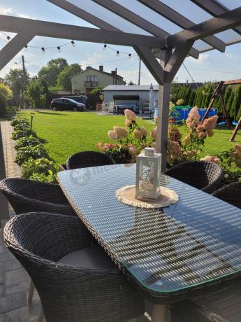 Stół i krzesła na taras technorattan Cioso Dining 6+1 - Antracyt