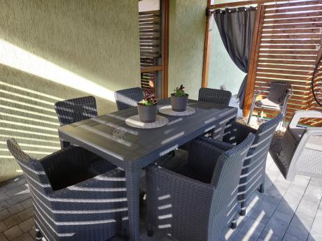 Stół ogrodowy 160x90cm i 6 krzeseł Meblobranie TG6 grafit