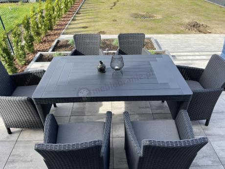 Stół ogrodowy 160x90cm i 6 krzeseł Meblobranie TG6 grafit
