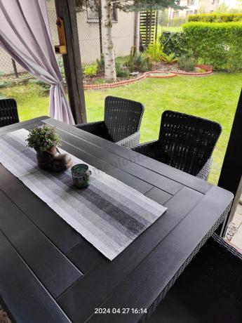 Stół ogrodowy 160x90cm i 6 krzeseł Meblobranie TG6 grafit