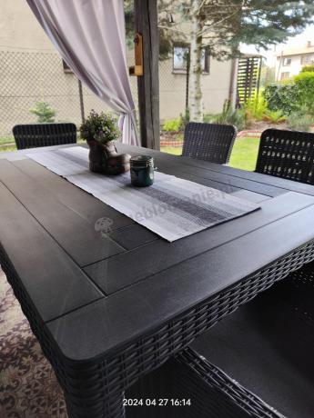 Stół ogrodowy 160x90cm i 6 krzeseł Meblobranie TG6 grafit