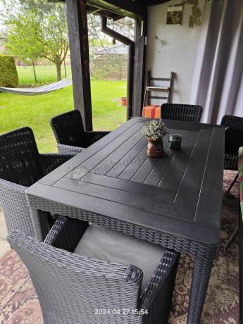 Stół ogrodowy 160x90cm i 6 krzeseł Meblobranie TG6 grafit