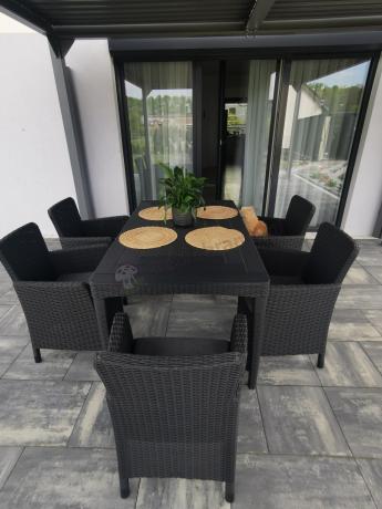 Stół ogrodowy 160x90cm i 6 krzeseł Meblobranie TG6 grafit