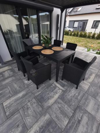 Stół ogrodowy 160x90cm i 6 krzeseł Meblobranie TG6 grafit