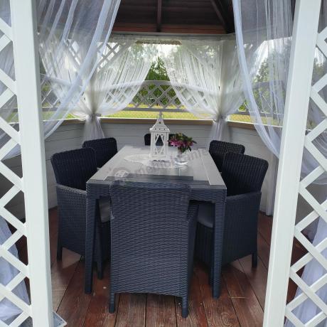 Stół ogrodowy 160x90cm i 6 krzeseł Meblobranie TG6 grafit