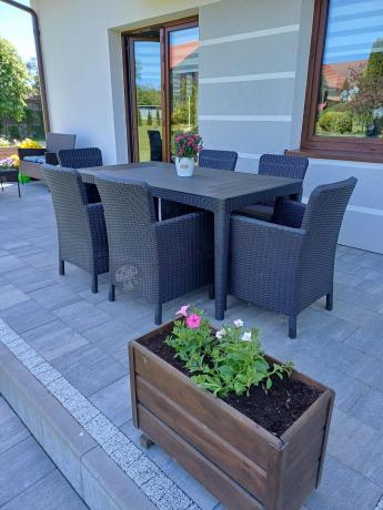 Stół ogrodowy 160x90cm i 6 krzeseł Meblobranie TG6 grafit