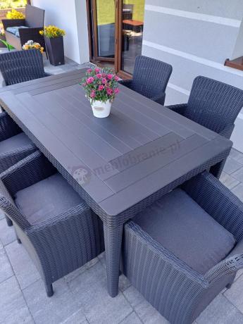 Stół ogrodowy 160x90cm i 6 krzeseł Meblobranie TG6 grafit