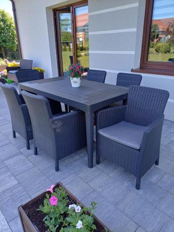 Stół ogrodowy 160x90cm i 6 krzeseł Meblobranie TG6 grafit