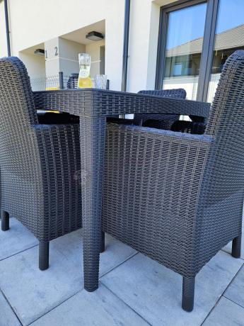 Stół ogrodowy 160x90cm i 6 krzeseł Meblobranie TG6 grafit