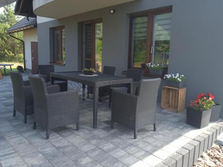 Stół ogrodowy 160x90cm i 6 krzeseł Meblobranie TG6 grafit