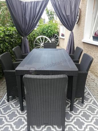 Stół ogrodowy 160x90cm i 6 krzeseł Meblobranie TG6 grafit