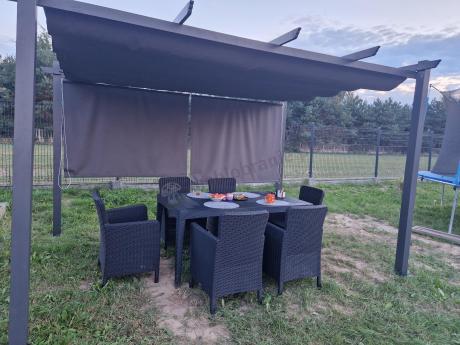 Stół ogrodowy 160x90cm i 6 krzeseł Meblobranie TG6 grafit