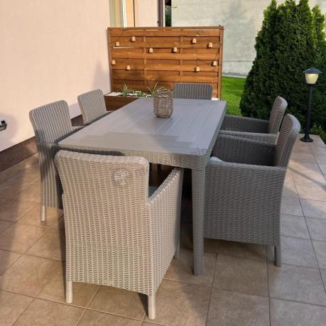 Stół ogrodowy i 6 foteli Meblobranie TG6 - cappuccino