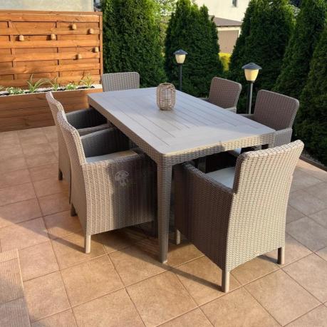 Stół ogrodowy i 6 foteli Meblobranie TG6 - cappuccino