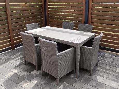 Stół ogrodowy i 6 foteli Meblobranie TG6 - cappuccino