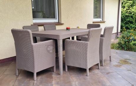 Stół ogrodowy i 6 foteli Meblobranie TG6 - cappuccino