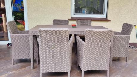 Stół ogrodowy i 6 foteli Meblobranie TG6 - cappuccino