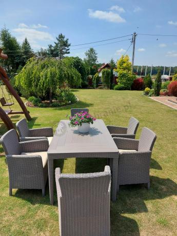 Stół ogrodowy i 6 foteli Meblobranie TG6 - cappuccino