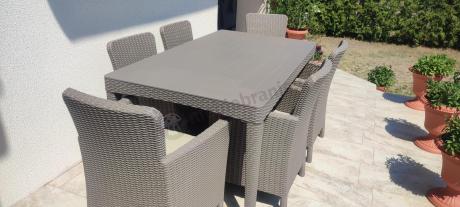 Stół ogrodowy i 6 foteli Meblobranie TG6 - cappuccino