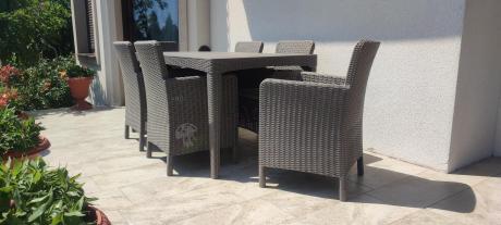 Stół ogrodowy i 6 foteli Meblobranie TG6 - cappuccino