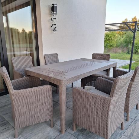 Stół ogrodowy i 6 foteli Meblobranie TG6 - cappuccino