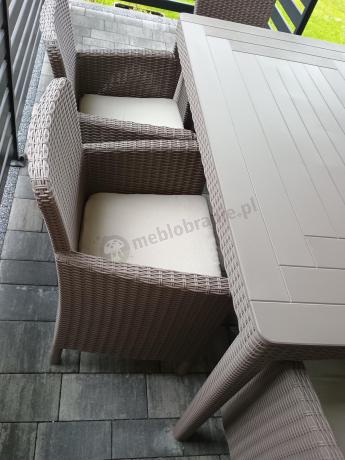 Stół ogrodowy i 6 foteli Meblobranie TG6 - cappuccino