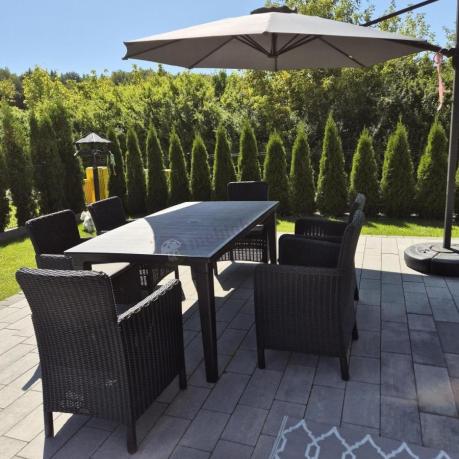 Stół ogrodowy z 6 fotelami Meblobranie TF6 grafit