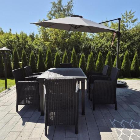 Stół ogrodowy z 6 fotelami Meblobranie TF6 grafit