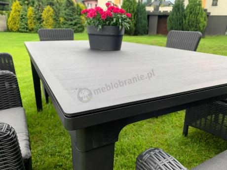 Stół ogrodowy z 6 fotelami Meblobranie TF6 grafit