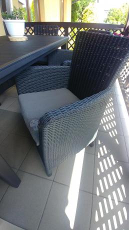 Stół ogrodowy z 6 fotelami Meblobranie TF6 grafit