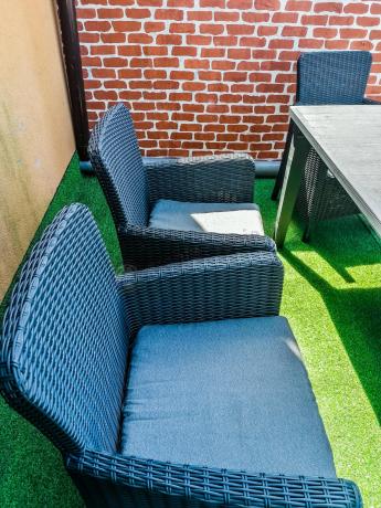 Stół ogrodowy z 6 fotelami Meblobranie TF6 grafit