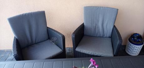 Stół ogrodowy z 6 fotelami Meblobranie TF6 grafit