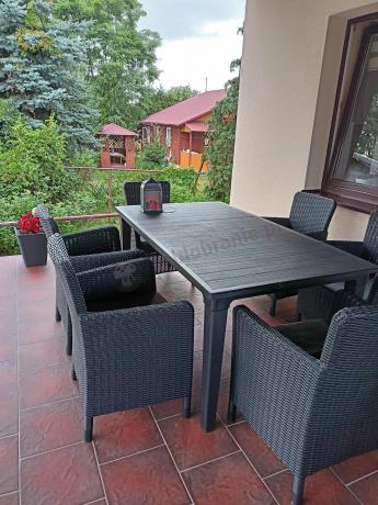 Stół ogrodowy z 6 fotelami Meblobranie TF6 grafit