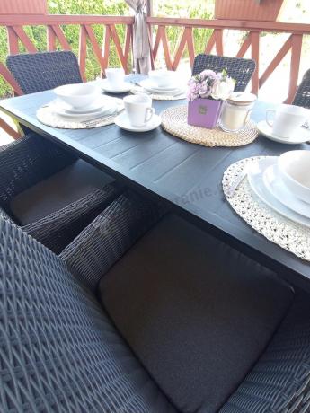 Stół ogrodowy z 6 fotelami Meblobranie TF6 grafit