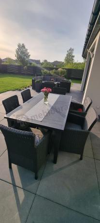 Stół ogrodowy z 6 fotelami Meblobranie TF6 grafit