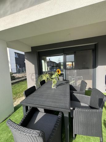 Stół ogrodowy z 6 fotelami Meblobranie TF6 grafit