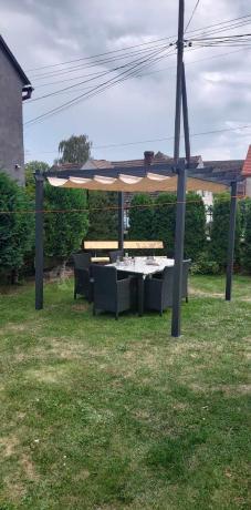 Stół ogrodowy z 6 fotelami Meblobranie TF6 grafit