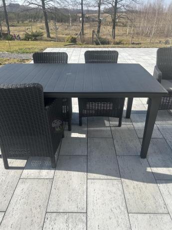 Stół ogrodowy z 6 fotelami Meblobranie TF6 grafit
