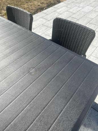 Stół ogrodowy z 6 fotelami Meblobranie TF6 grafit